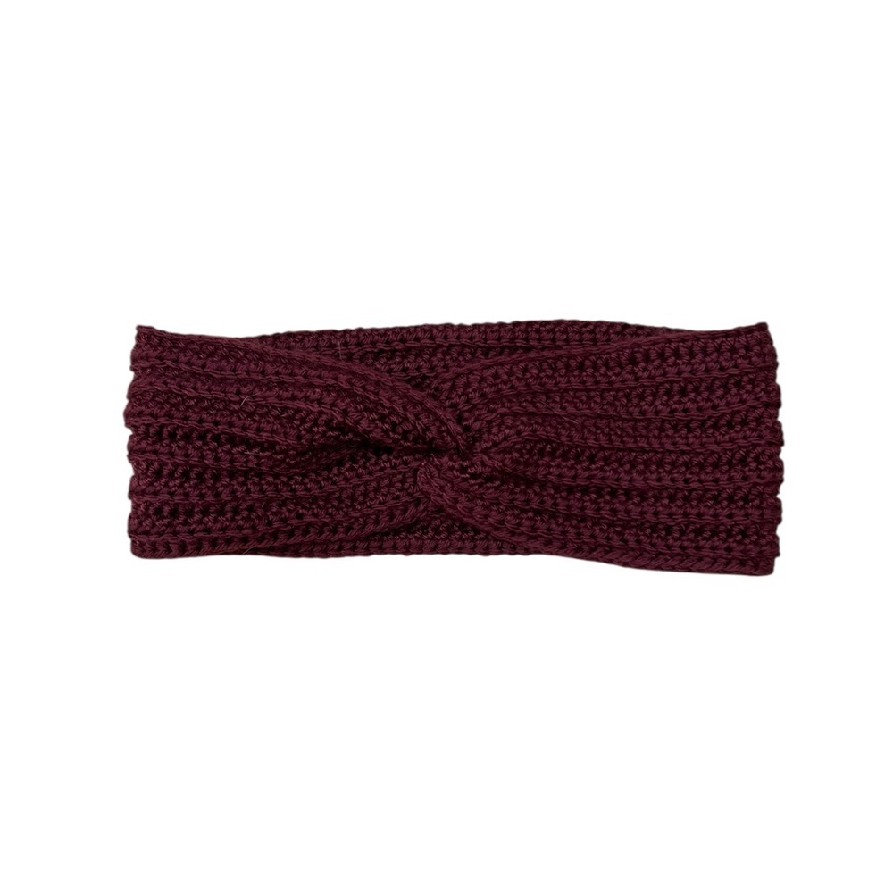 Handmade Knit‎ Crochet Burgundy Wine Winter headband Womens One Size